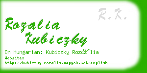 rozalia kubiczky business card